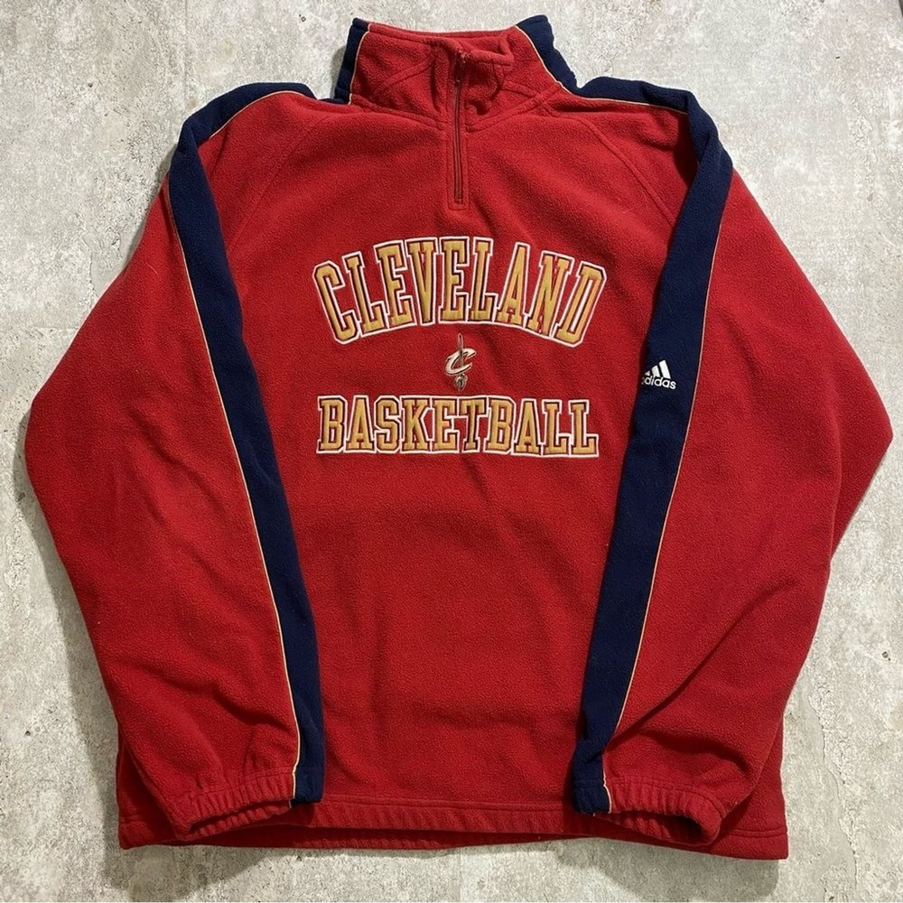 Adidas Cleveland‎ Cavaliers NBA Basketball Fleece Quarter Zip Pullover Red XL